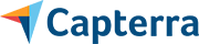 Stylized Capterra logo displayed with a blurred effect on a plain background.